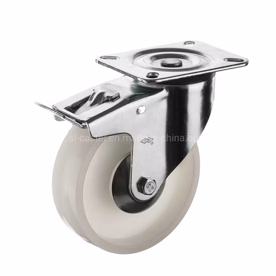 80mm Swivel Plate Locked Industrial Nylon Caster PP Caster
