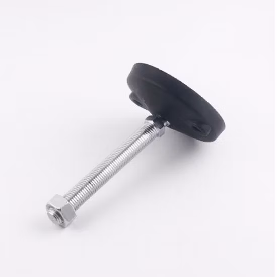 Roulette à plaque robuste, pieds réglables, accessoires de pièces de convoyeur, pieds de nivellement en métal, pieds pivotants réglables en nylon pour profil en aluminium à fente en T